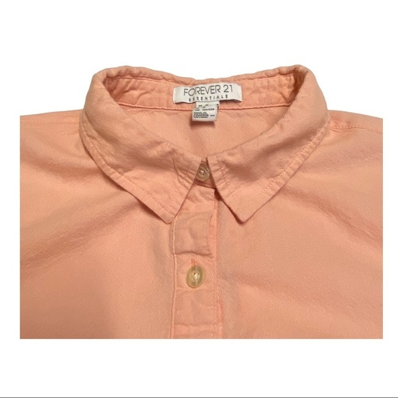Forever 21 Essentials Medium Peach Button Down Shirt - Picture 2 of 5